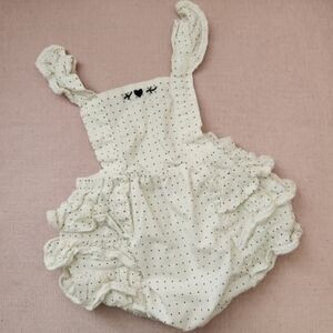 Well Dressed Wolf 12 Months Polka Dot Ruffled Smocked Vintage Style 12-18 Romper